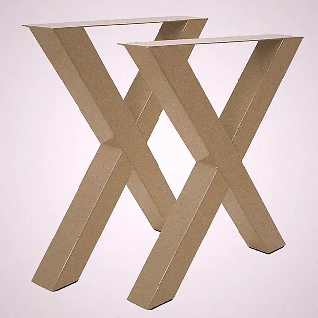 Tischgestell Tischbein X-Gestell EssTisch Graubeige Schlamm Farbe Kreuztisch