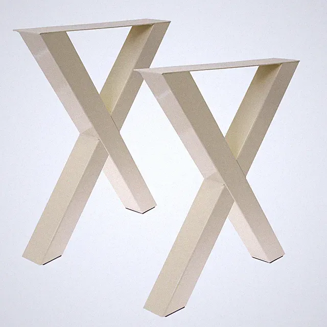 Tischgestell Tischbein X-Gestell Esstisch Schreibtisch Tisch Loft Hell elfenbein