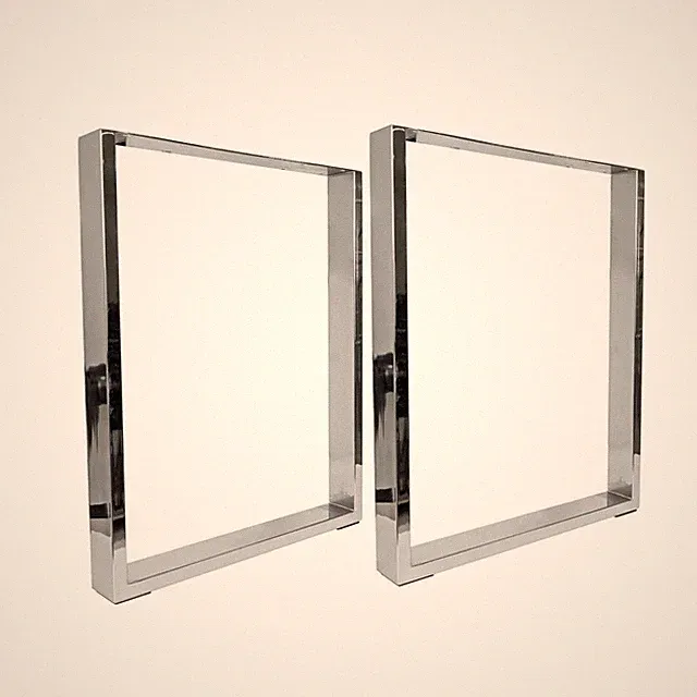 Tischgestell Tischkufen Tischbeine U-Form Chrom Esstisch Tischfüße 71cm, 2er Set