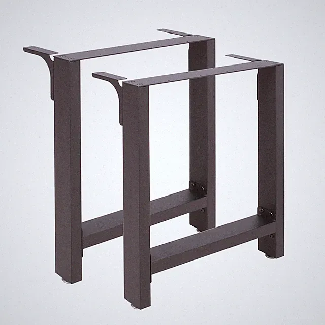 Tischkufen 70x72 cm schwarz pulverbeschichtet Tischgestell Tischbeine Esstisch