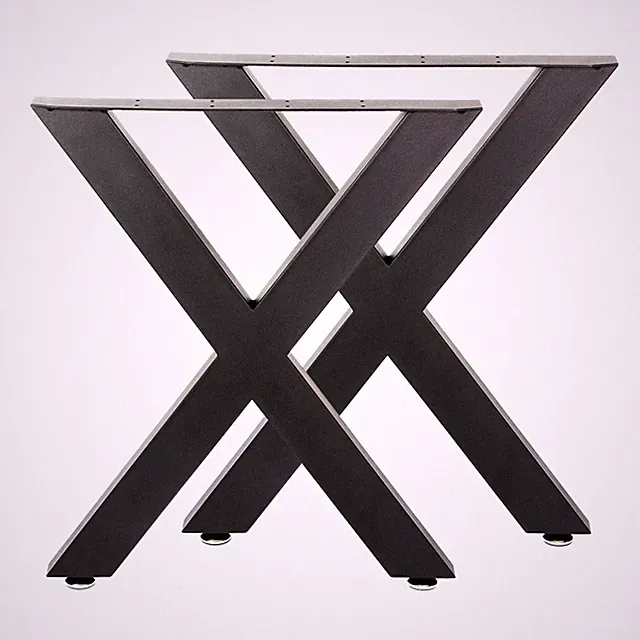 Tischkufen 72x60 cm schwarz pulverbeschichtet Tischgestell Tischbeine Esstisch