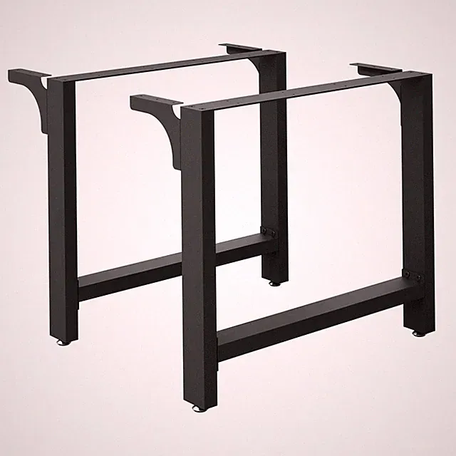 Tischkufen 90x72 cm schwarz pulverbeschichtet Tischgestell Tischbeine Esstisch