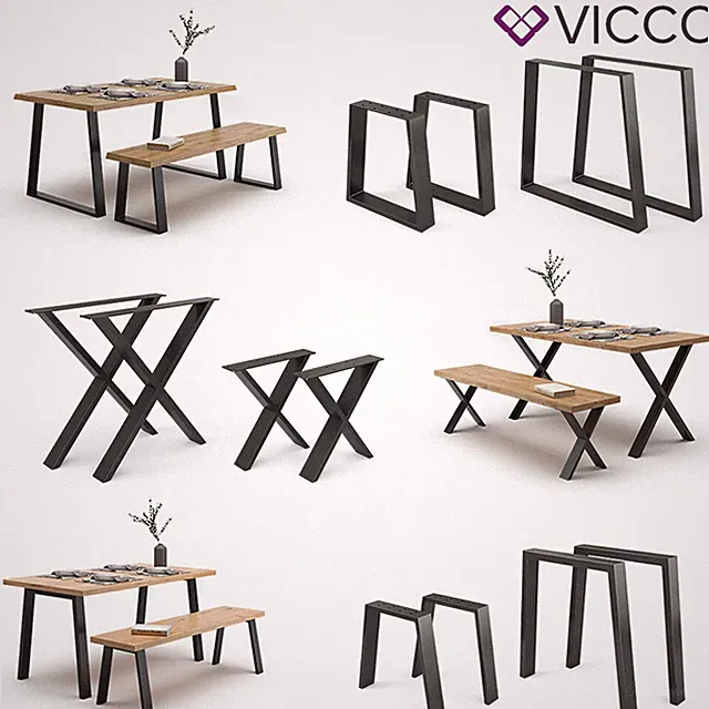 Tischkufen Tischbeine Tischgestell Couchtisch Esstisch Möbelfüße DIY Loft Vicco