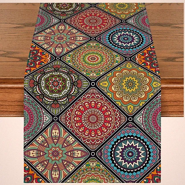 Tischläufer Boho Marokkanisch bunt geometrisch 40x140 cm Dekoration