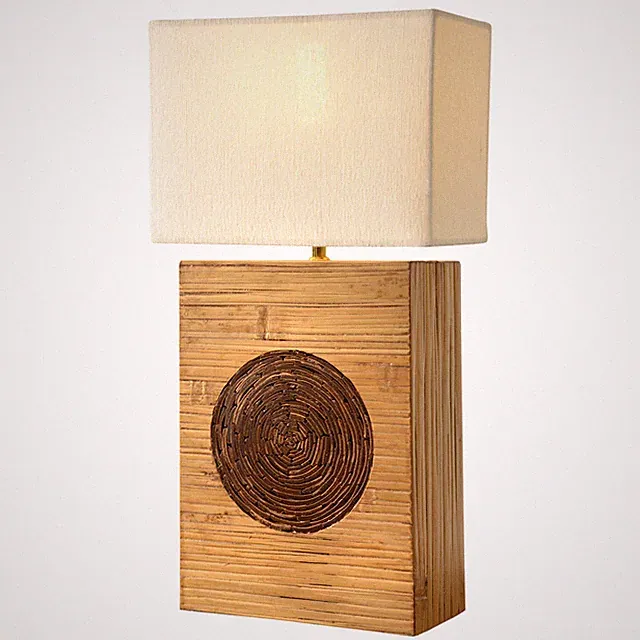Tischlampe Komodo Tischleuchte Beistelllampe Bambuslampe Deko Holz Tisch Möbel