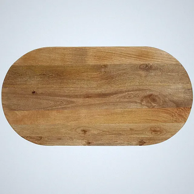Tischplatte 120x60x3,8 cm Oval Massivholz Mango