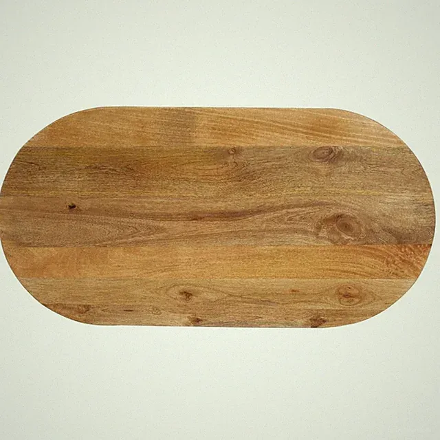 Tischplatte 80x40x3,8 cm Oval Massivholz Mango