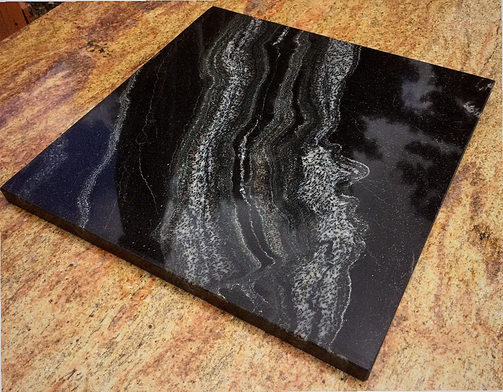 Tischplatte Abdeckung Kommode Nachttisch Schrank Naturstein schwarz Granitplatte