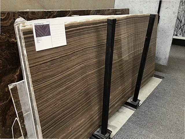 Tischplatte Arbeitsplatte Naturstein Abdeckung gestreift braun Marmorplatte NEU