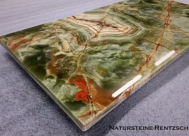 Tischplatte Bodenplatte Couchtischplatte Ablage Tablett Naturstein ONXY grün NEU