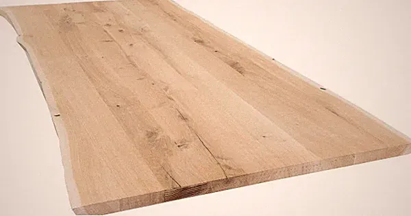 Tischplatte Eiche massiv mit natürlicher Kante 180 x 90 x 2,6 cm Möbelbauholz