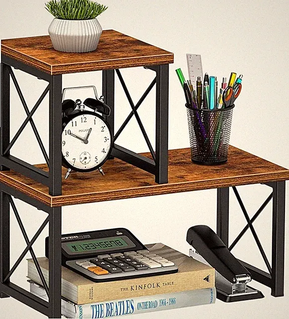Tischregal Schreibtisch Organizer Mini Regal 2 Ebenen flexibel Mini Bücherregal