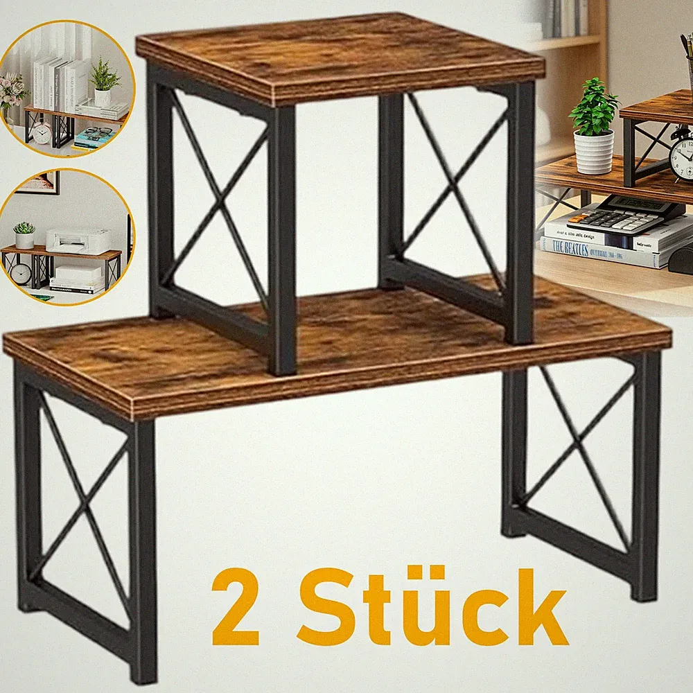 Tischregal Schreibtisch Organizer Mini Regal 2 Ebenen Mini Bücherregal