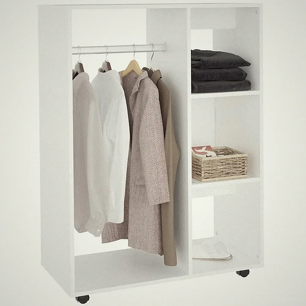 TOP Kleiderschrank | offen | mit Ablagen | mobil auf Rollen | 80 x 40 x 110 cm