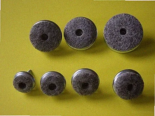 TOP Metall Filzgleiter mit Schraube 18 bis 35 mm Ø, Möbelgleiter, Stuhlgleiter