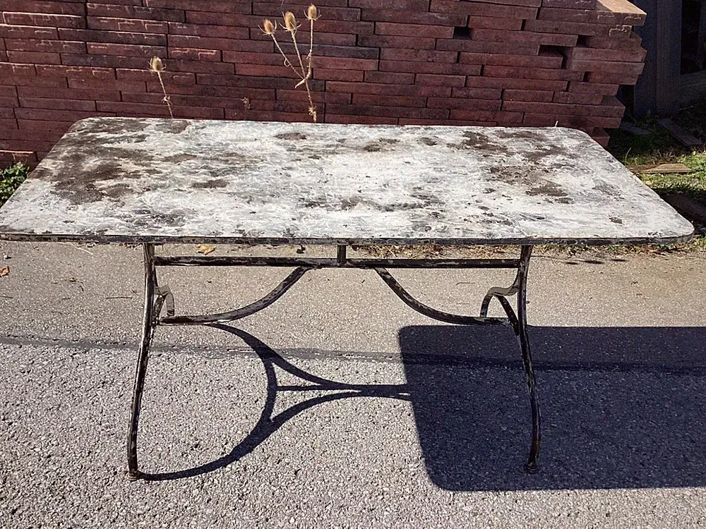 Top org. Jugendstil Gartentisch 20er-30er Metall Art Deco Vintage Shabby Alt