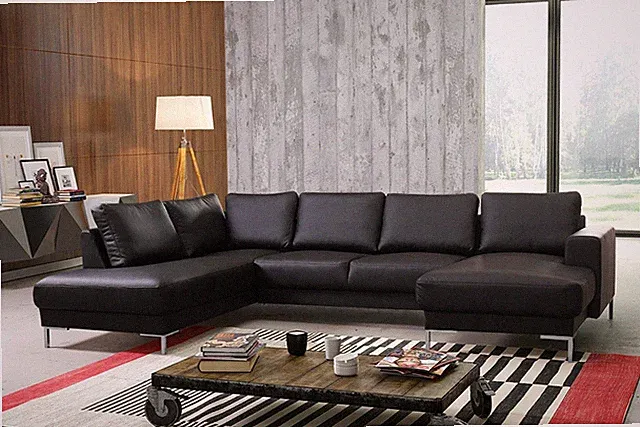TOP Sofa Couch Ecksofa Eckcouch Wohnlandschaft in Kunstleder schwarz- SILVIO XXL