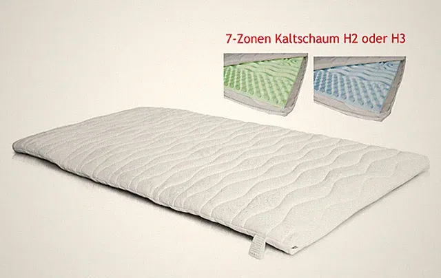 Topper Matratzenauflage Matratze Kaltschaum 7-Zonen Höhe: 6 cm Härtegrad wählbar