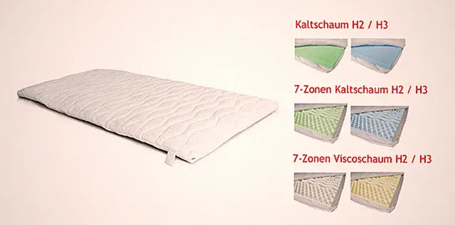TOPPER Topper-Matratze Kaltschaum MATRATZENTOPPER - Größe WÄHLBAR Bezug waschbar