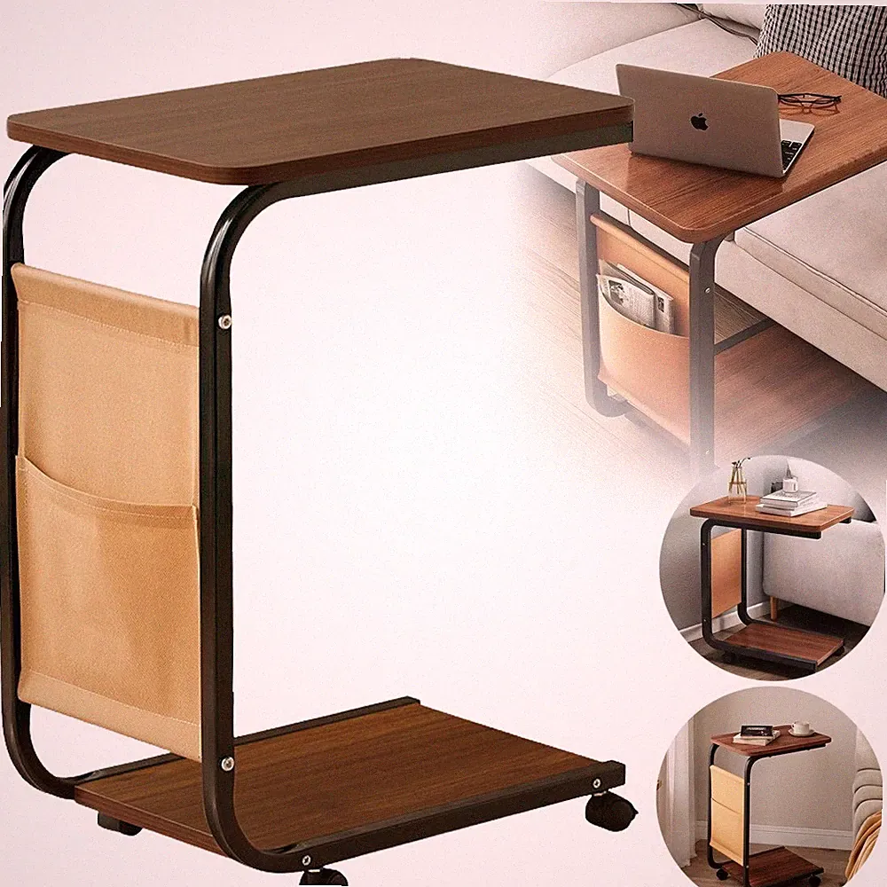 Tragbar Beistelltisch Betttisch Couchtisch Kaffeetisch mit Rollen Pflegetisch