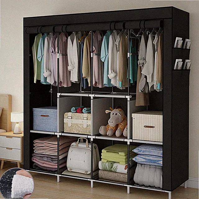 Tragbarer Kleiderschrank Stoffschrank Faltschrank Garderobe Stoffkleiderschrank