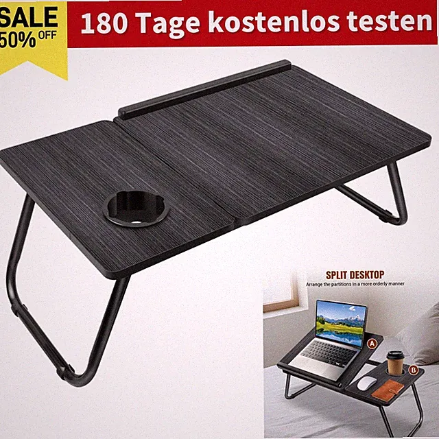 Tragbarer Tisch klappbar Laptop Bett Tablett Frühstück Lesen Schreibtisch Ständ