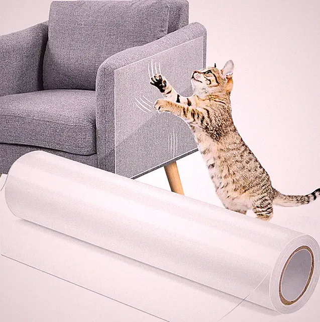 Transparente Katzen Kratzschutz Folie - Anti Kratz Tape für Möbel H20cm x L5m