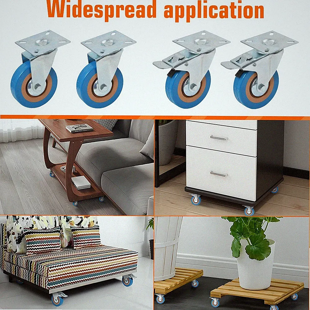 Transportrollen 200kg Lenkrollen 4er Set Schwerlastrollen Möbelrollen PVC Rollen