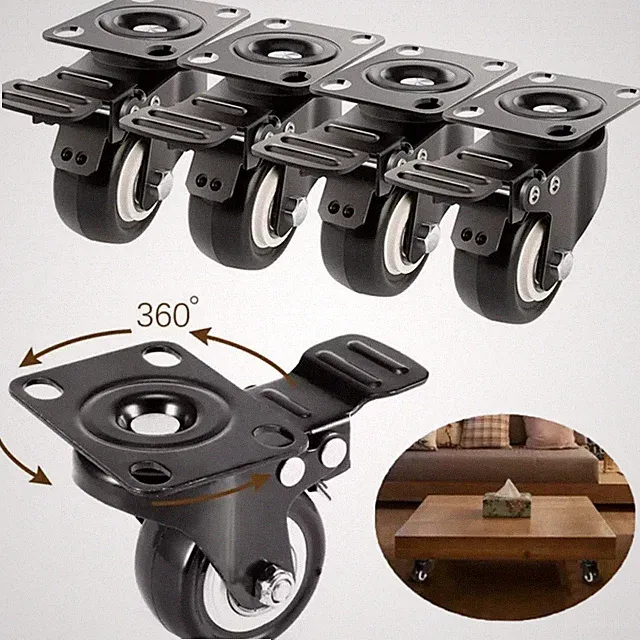 Transportrollen Set 4/8 x Lenkrollen Bockrollen Vollgummi Schwerlastrollen Möbel