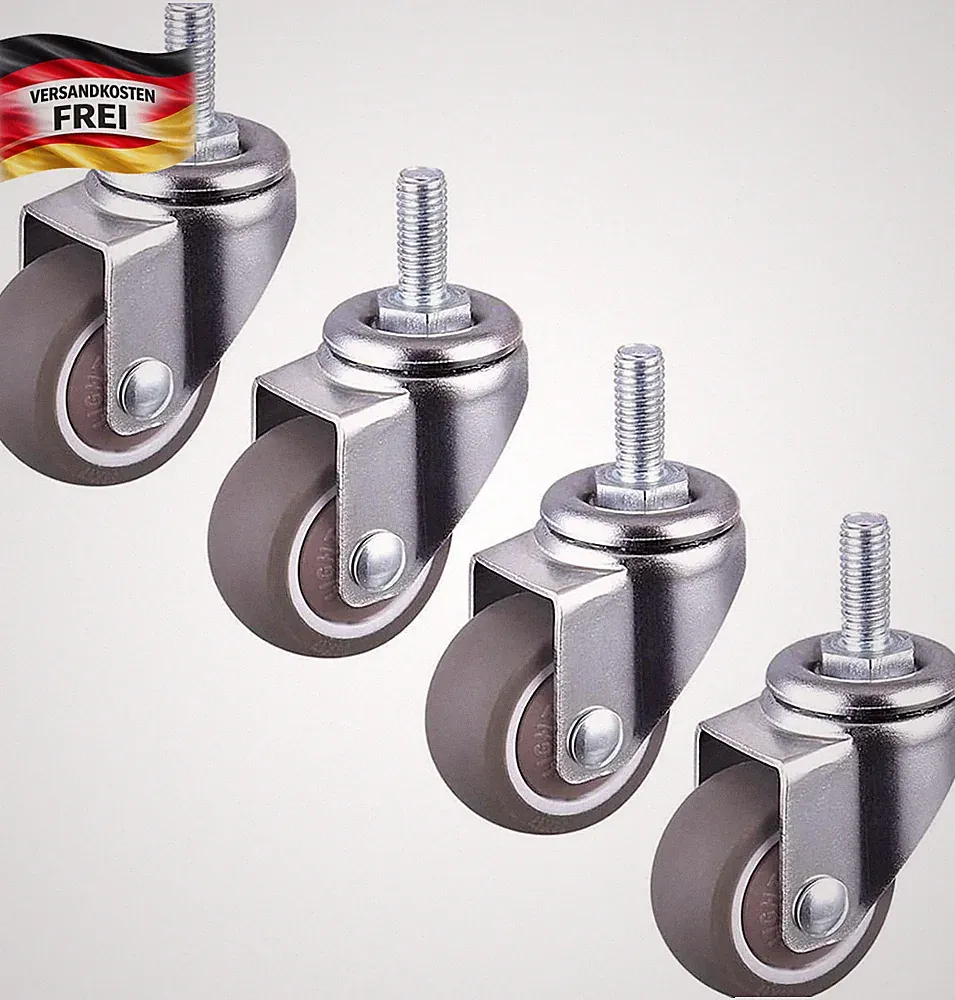 Transportrollen Set 4 Stück Möbelrollen 25mm leise 360° drehbar für Kleinmöbel