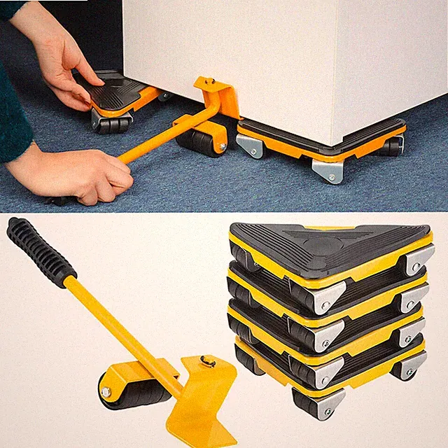 Gelbe Möbelroller