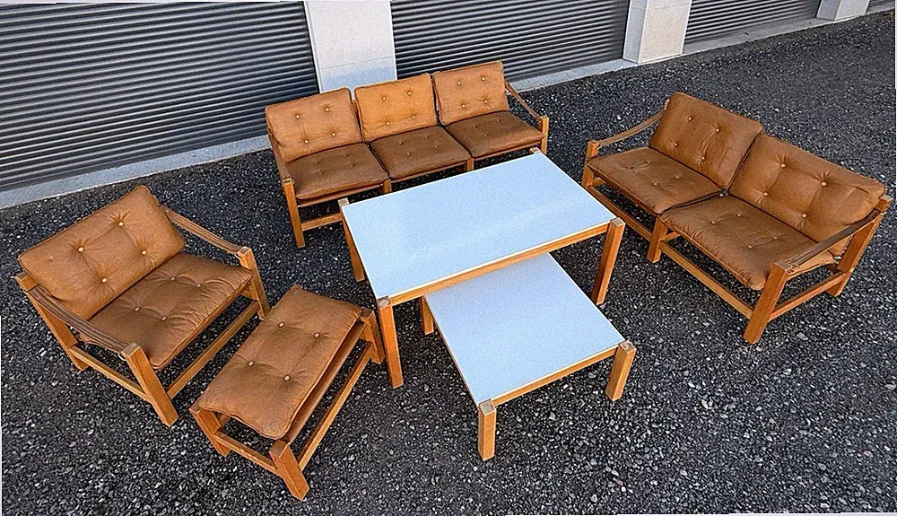 traumhafte Sitzgruppe Sofa dänisches Design Skandinavisch 70er Jahre Bauhaus