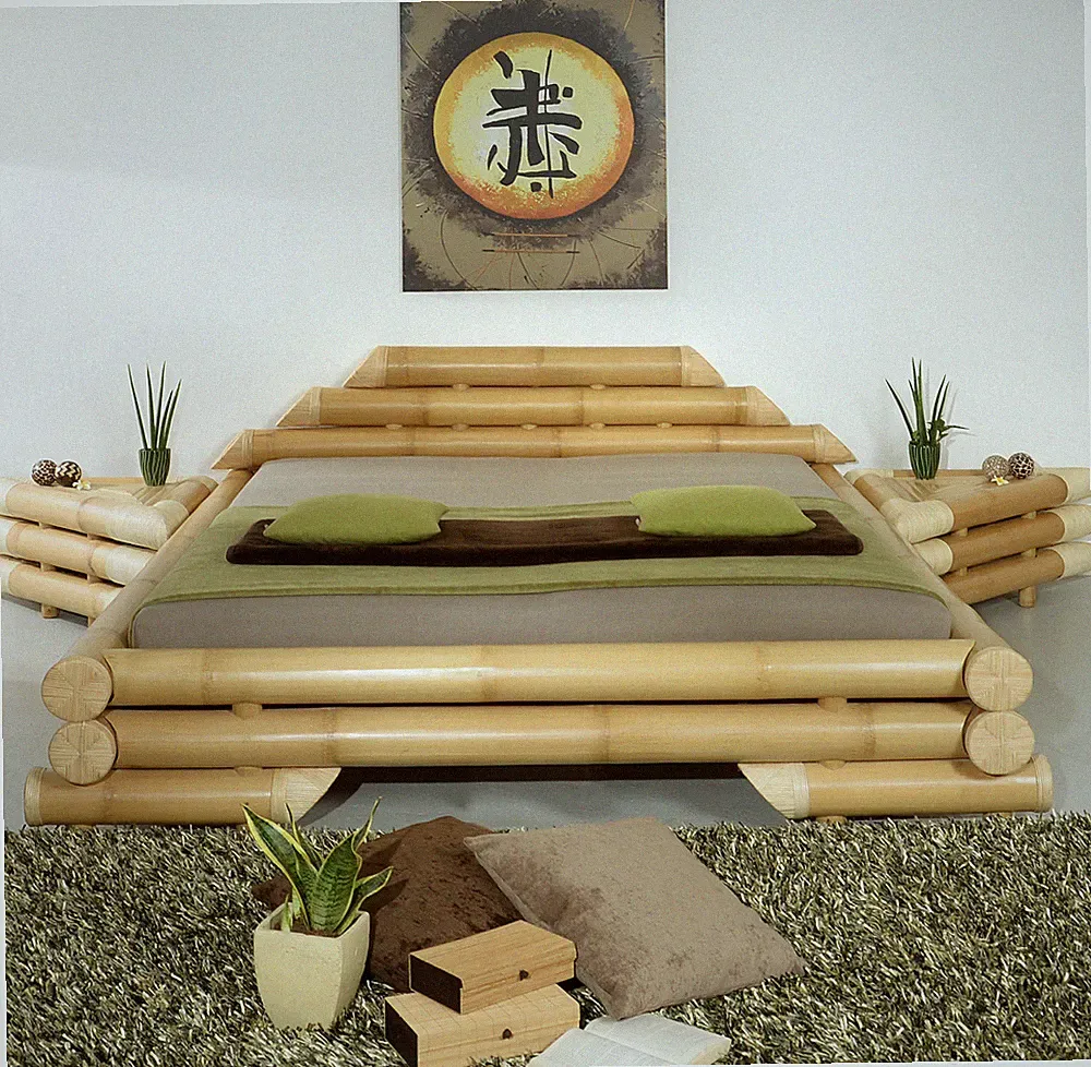 Traumhaftes Bambusbett 180x200 Jawa Rattan Bambusmöbel Asiatisch Asia Möbel Holz