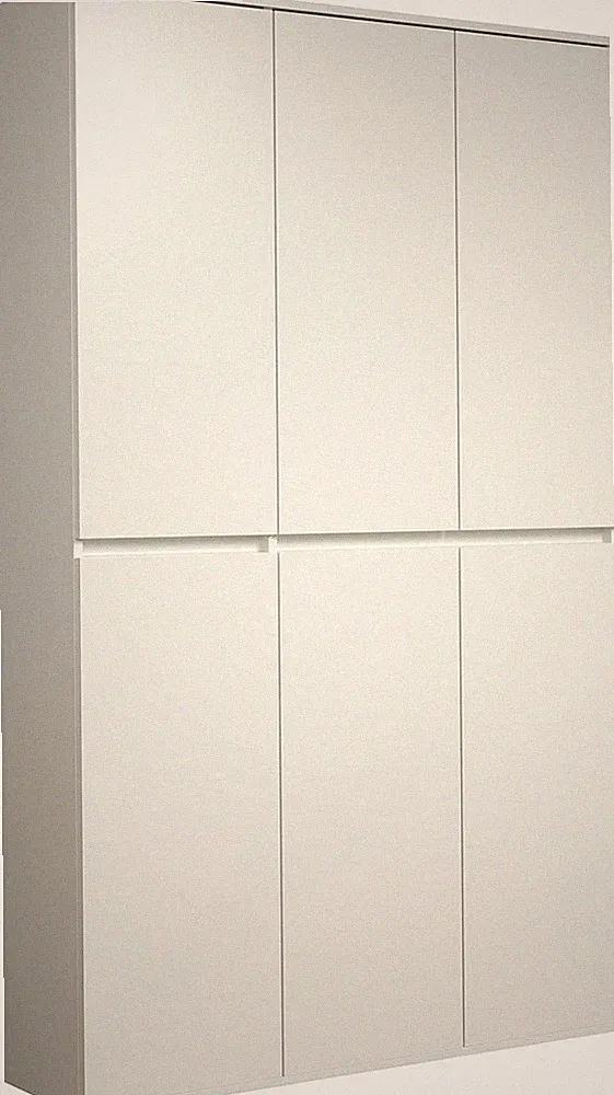 Trendteam Badezimmerschrank 6 Türen,12 Regale,1 Kleiderstange 111x191x34 cm
