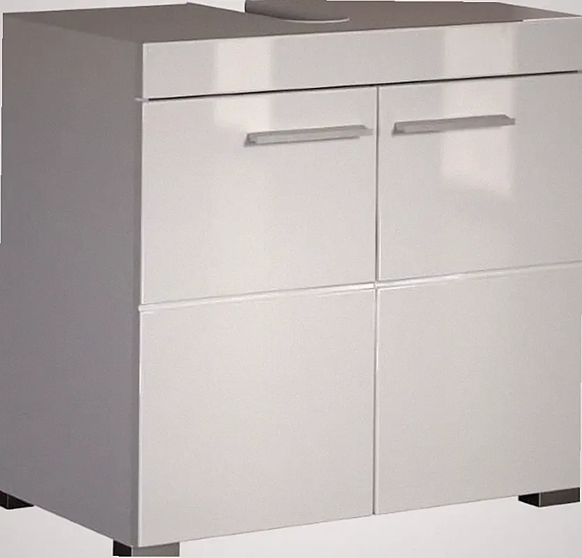 Trendteam Smart Living - Amanda - Waschbeckenunterschrank - Weiß/Weiß Hochglanz