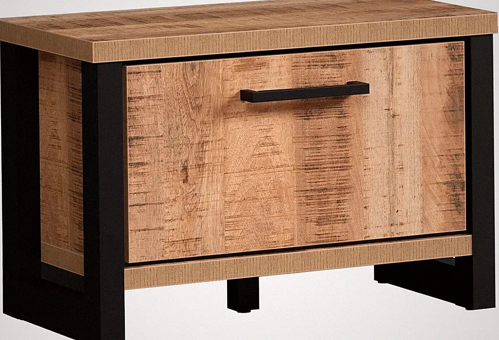 Trendteam Smart Living Enna Sitzbank Mango/Schwarz Mit 1 Klappe, Dämpfer Und Pla