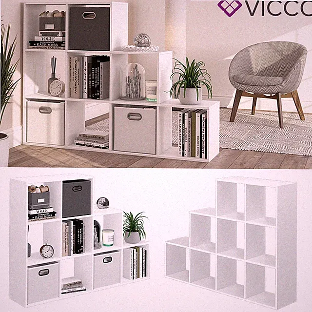 Treppenregal Raumteiler Bücherregal 9 Fächer Stufenregal Stufenregal Weiß Vicco