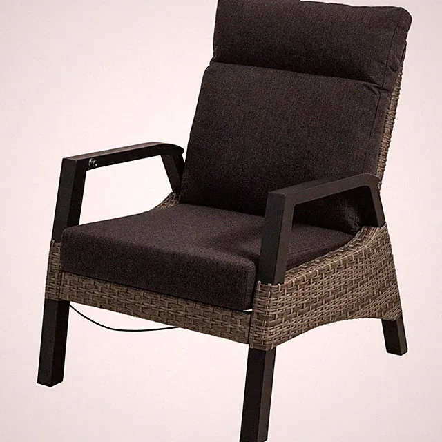 Treviso Forte Loungestuhl Polyrattan Schwarz Braun 74 x 83 x 94 cm