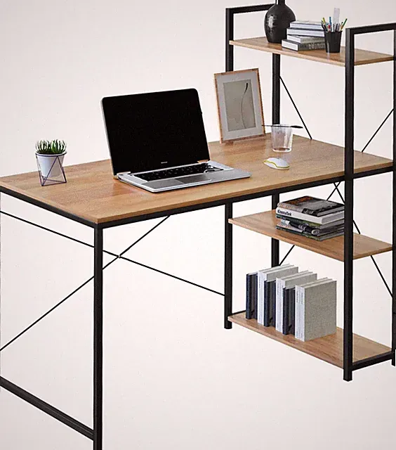 Trosa Moderner Eichenholz-Schreibtisch im Industrie-Loft-Stil