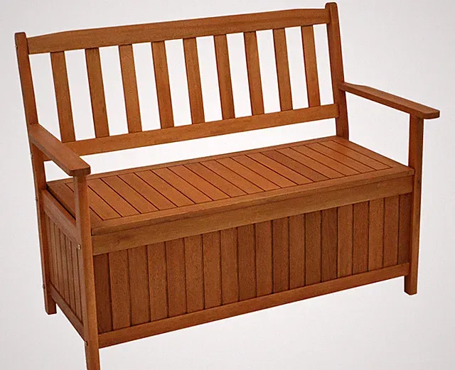 Truhenbank Auflagenbox Kissenbox Gartenbank Holz Gartenmöbel NAVASSA 2-sitzer