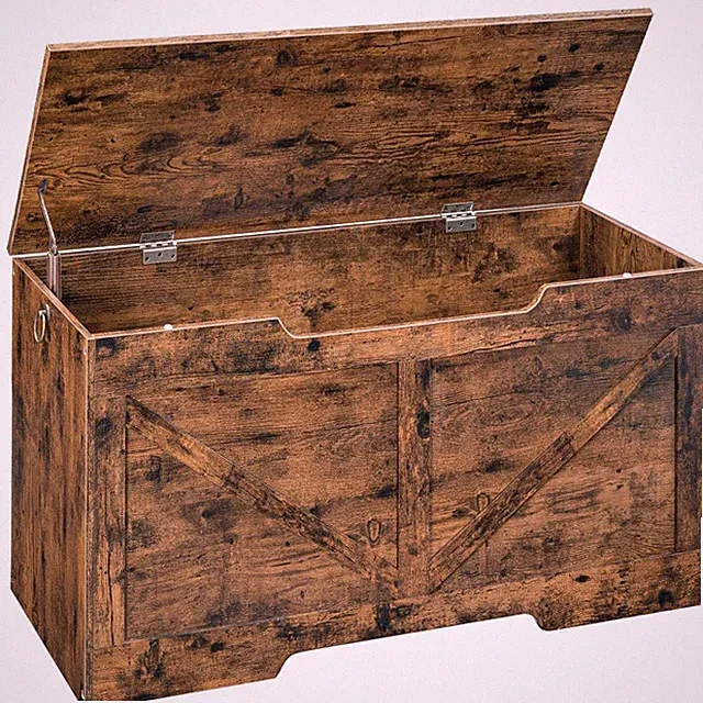 Truhenbank Stauraum 110 cm Dunkelbraun Sitzbank Spielzeugkiste Kinder Flur Holz