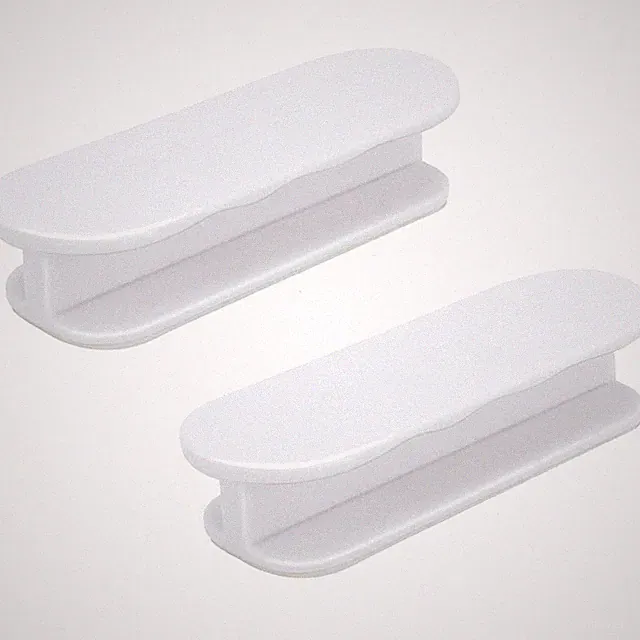 Türgriff, Möbelgriff, Fenstergriff, Klebegriff, Kunststoff, Weiß, 2er Pack