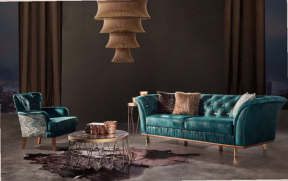 Türkis Wohnzimmersofa Luxus Couchen Moderne Polstermöbel Bequem Neu