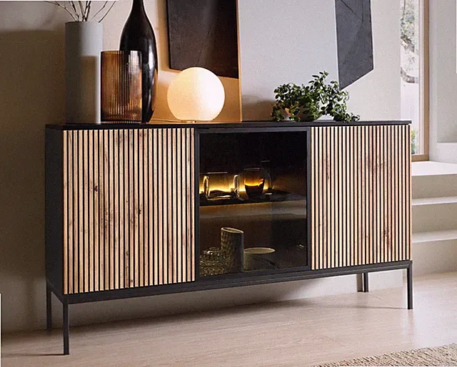 Türkommode Sento K154 Highboard Anrichte Sideboard mit Led Beluchtung PR M24