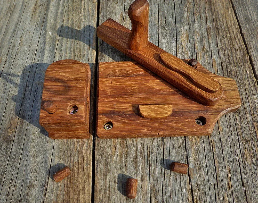 Türriegel 2 Teilig aus altem Eichenholz Handarbeit upcycling Tür Möbel Deko
