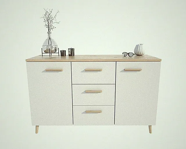 TV-Kommode Malmo in Artisan Eiche/Weiß – Skandinavisches Design