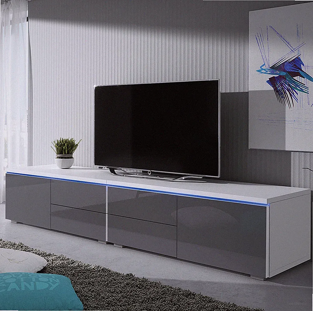 TV-Lowboard Mata XI DOUBLE Set Wohnzimmer-Möbel mit Blauer Beleuchtung NEU
