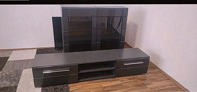 TV-Lowboard Rinto mit Kamin Sideboard Wohnzimmer Kollektion Mediaschrank Design