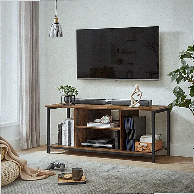 TV-Schrank Fernsehtisch TV-Regal Lowboard mit offenen Fächern LTV060B01