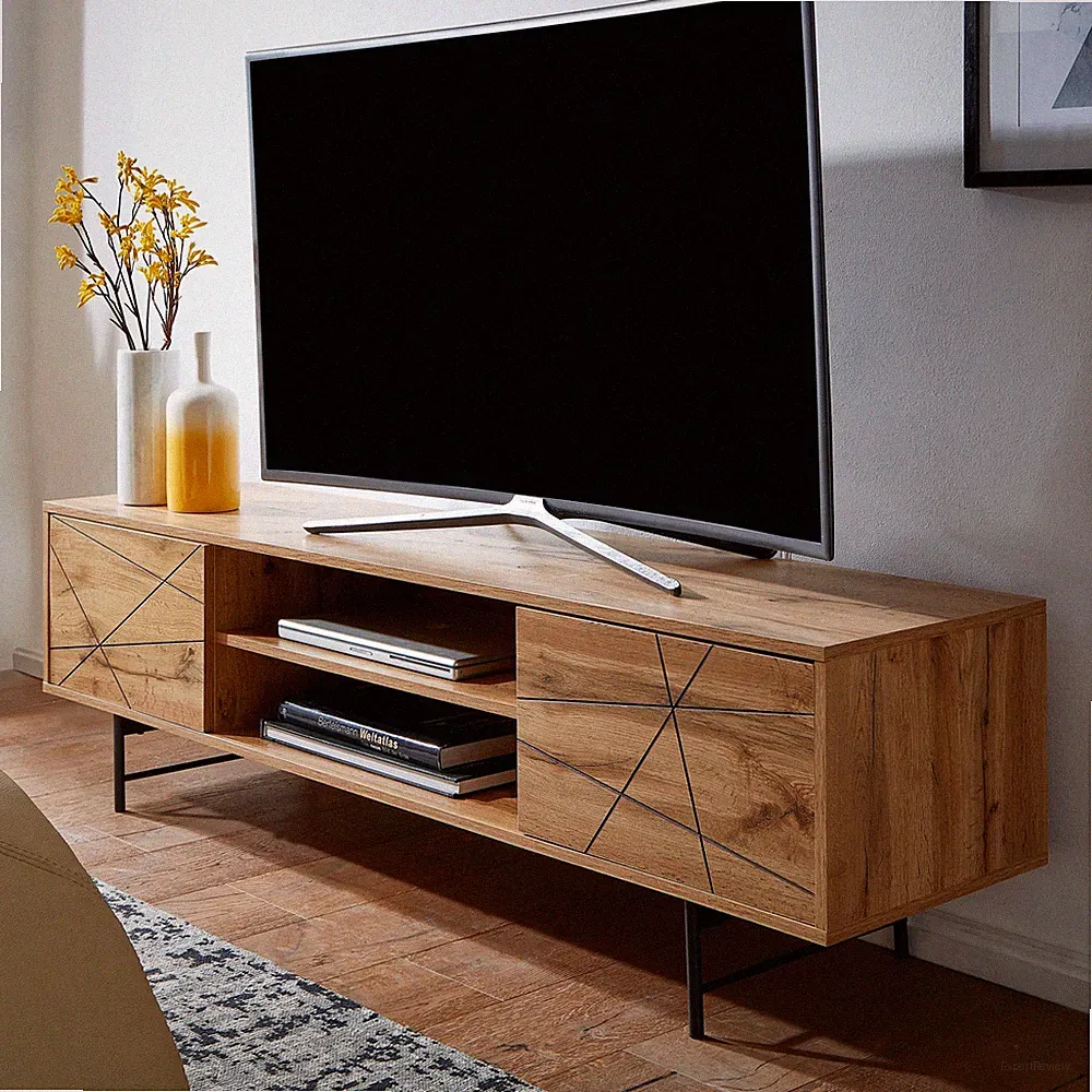 TV Schrank FineBuy 160x45x40 cm Lowboard Holz Fernsehkommode Fernsehschrank